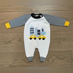 Laundry Chic Knit One Piece. Size 9 Months. Snaps on the legs.